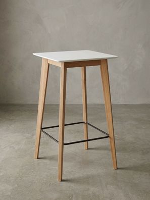Bartisch - Skandinavisch, Eichenbeine, quadratisch, 50kg Belastbarkeit