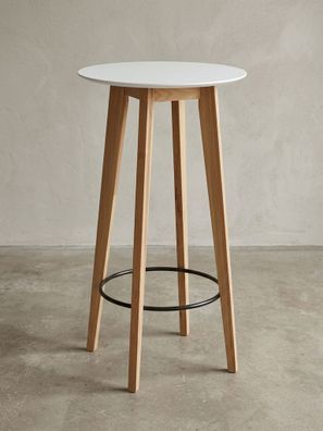 Bartisch - Skandinavisch, Eiche, rund, 50kg Belastbarkeit