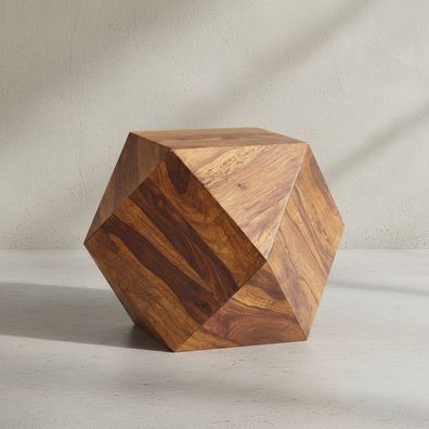 Couchtisch Sheeshamholz, Diamant-Design, 57x42,5x57cm, Belastbarkeit 30 kg