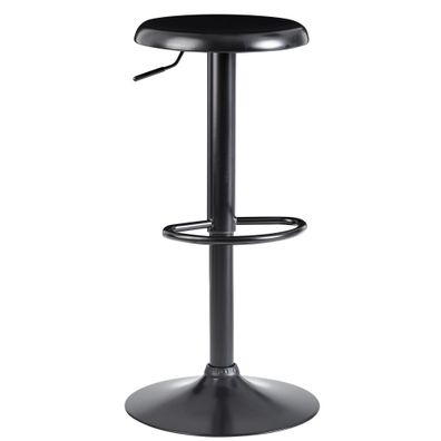 Barhocker - Schwarz, höhenverstellbar, mit Fußablage, 40x58-79 cm