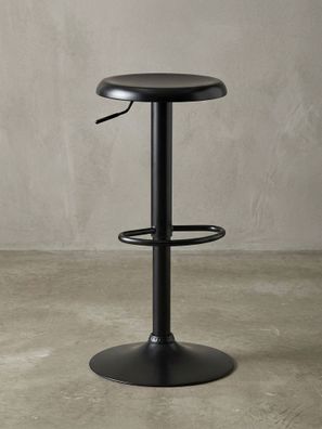 Barhocker - Schwarz, höhenverstellbar, mit Fußablage, 40x58-79 cm