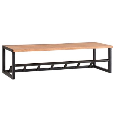Wandgarderobe Akazie Massivholz Metall Modern mit Baumkante
