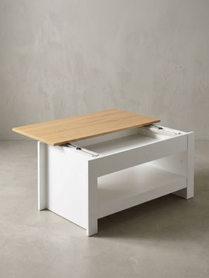 Couchtisch Holz Anthrazit, Stauraum, abgesetztes Design, kratz- & wasserfest