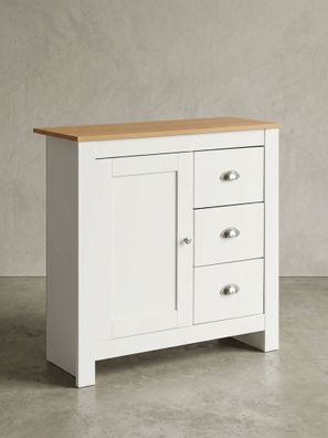 Kommode - Eiche-Finish, 3 Schubladen, 2 Türfächer