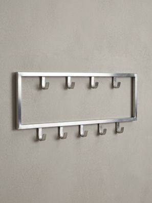 Wandgarderobe Metall Silber Modern poliert