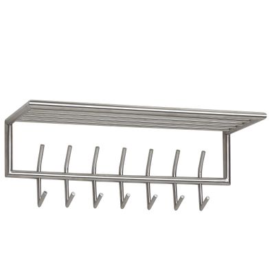 Wandgarderobe Metall Silber Modern mit Aufbewahrungsmöglichkeiten