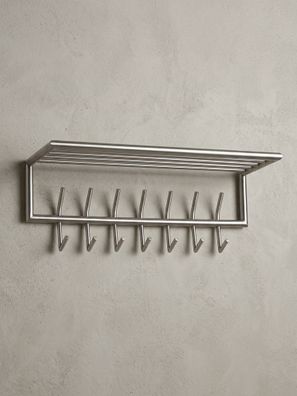 Wandgarderobe Metall Silber Modern mit Aufbewahrungsmöglichkeiten