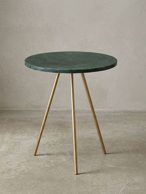 Beistelltisch - Echter Marmor Grün Gold Metallbeine 38x38x44cm