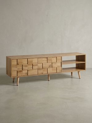 Lowboard Eiche-Dekor Modern Stil für 70-Zoll Fernseher