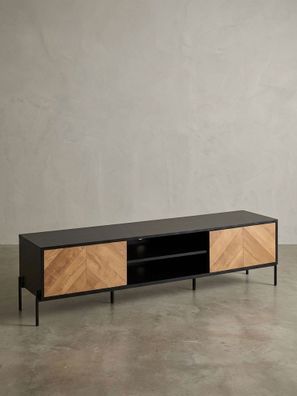 Lowboard Modern Stil mit V-Muster für 70-Zoll Fernseher