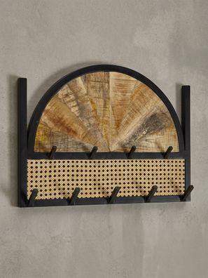 Wandgarderobe Mango Massivholz Rattan Metall Modern