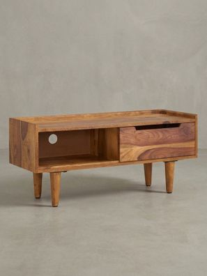 Lowboard Massivholz, modern, für TV bis 50", mit Schiebetür & 2 Fächern