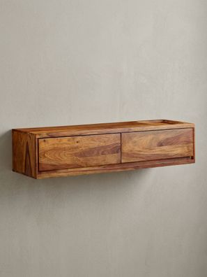 Lowboard Hängend Massivholz Modern Stil mit 2 Schubladen