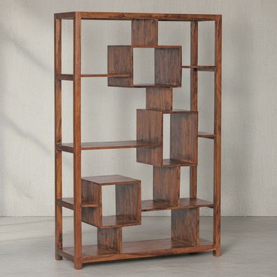 Bücherregal - Naturholz, 115x180cm, Landhausstil, mit Ablagefächern