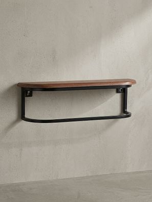 Wandregal Massivholz Metall Industrial Stil 50x15x13cm