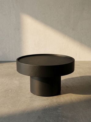 Couchtisch Schwarz Metall, Pilz-Design, Maße 60x60x36cm