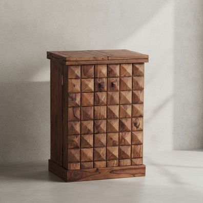 Hausbar SAAR Massivholz 2 Türen 12 Flaschen ausklappbar 65x91 cm