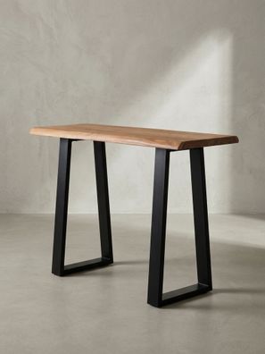 Schreibtisch - Massivholz Akazie, 118x41cm, Live-Edge Design, schmal