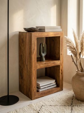 Standregal NAKO Massivholz mit 2 Böden im Landhausstil 50x35x88 cm