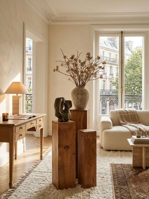 Beistelltisch-Set WERRA Massivholz 3-teilig Säulenform als Pflanzensäule