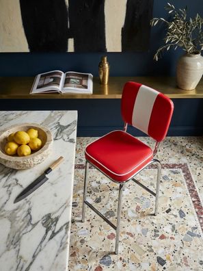 Barstuhl American RETRO Kunstleder Diner-Stil Sitzhöhe 76 cm bis 110 kg