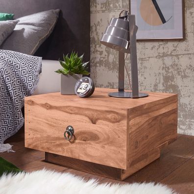 Nachttisch NAKO Massivholz modern Schublade und Ablagefläche 40x40x25 cm
