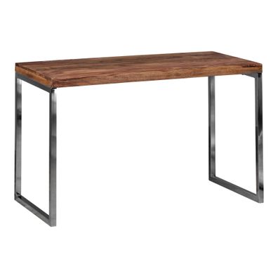 Schreibtisch ISEN Massivholz Metallbeine Landhausstil 120x60x76 cm