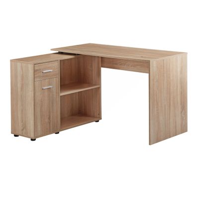 Eckschreibtisch ITTER Spanplatte mit Regal Schublade und Tür 120x107x75 cm