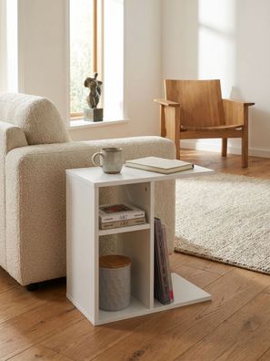 Beistelltisch ITTER Holz eckig 2 Ablagefächer für das Sofa 50x50x30 cm