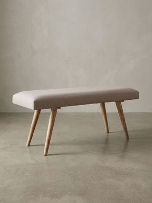 Polsterbank SILE Massivholz Baumwollbezug Retro-Stil 117 x 38 x 51 cm