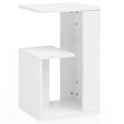 Beistelltisch BRENTA Holz eckig 3 Ablagefächer modern schmal 61 cm hoch