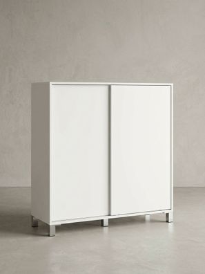 Schuhschrank FULDA 5 Fächer Schiebetüren hoch für 20 Paar 100x38x108 cm