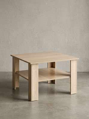 Sofatisch NIDDA Holz mit Ablagefach bis 60 kg kratzfest 60x60x42 cm