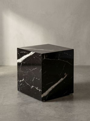 Beistelltisch MDF Marmoroptik Hochglanz Würfelform hoch 40x40x45 cm