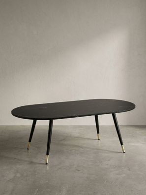 Couchtisch in Marmor-Optik mit Metallgestell, modern 120x60x42 cm