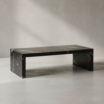 Couchtisch Beton-Optik rechteckig U-Form schlicht 110x55x35 cm