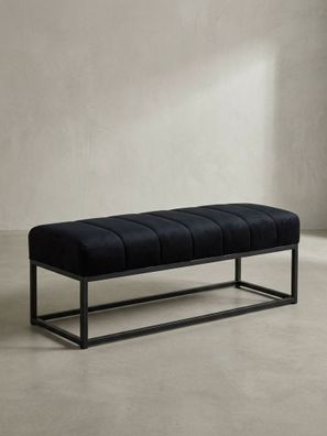 Sitzbank Samt Metallgestell gepolstert gesteppt 108 cm