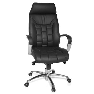 Bürostuhl Echtleder mit Wippfunktion und Armlehnen Drehbar belastbar bis 120 kg X-XL