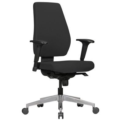 Bürostuhl Schwarz Stoff drehbar mit Synchronmechanik und Armlehnen bis 120 kg DARIUS