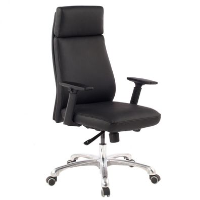 Bürostuhl Echtleder mit Kopfstütze und Wippmechanik Ergonomisch Drehbar PORTO