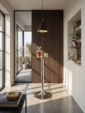 Stehtisch - Ø 60cm, 60x60x105cm, Sicherheitsglas, Silber, Metall, modern