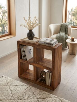 Standregal - Naturholz, Massiv, 82 cm hoch, 4 Böden, Landhausstil