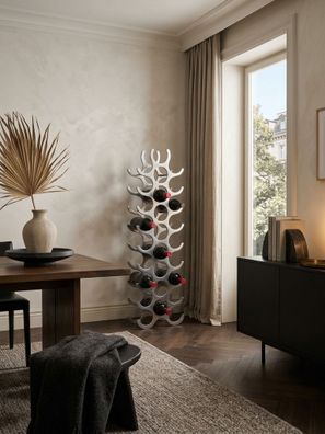 Weinregal Aluminium Modern Stil für 27 Flaschen stehend schmal 31x98x14cm