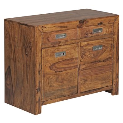 Sideboard - MUMBAI, Massivholz, 90cm, 2 Schubladen, 2 Türen, Landhausstil