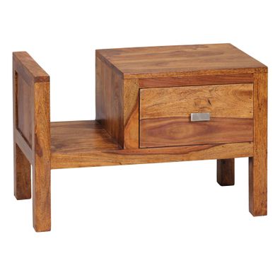 Nachttisch - Massivholz, 40 cm hoch, Schublade & Ablagefach, Landhausstil