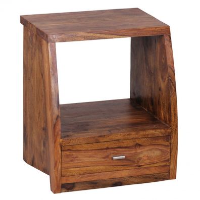 Nachttisch - Massivholz, 53 cm hoch, 1 Schublade & Ablage, Landhausstil