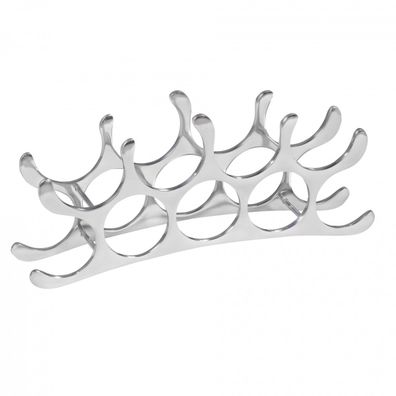 Weinregal Aluminium Modern Stil für 9 Flaschen liegend schmal 55x20x12cm