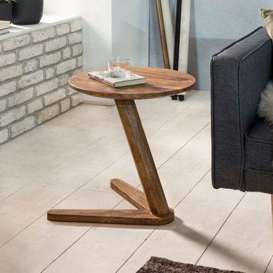 Beistelltisch - Rund Massivholz Natur 45x45cm Landhaus