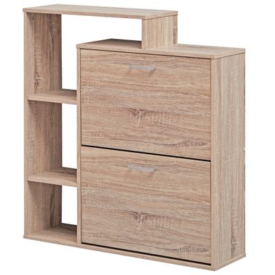Schuhkipper - Sonoma Eiche, 85x24x93cm, 2 Fächer, für ca. 12 Paar Schuhe