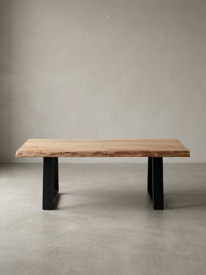 Couchtisch Massivholz Akazie Baumstamm 115x40x60cm Landhausstil